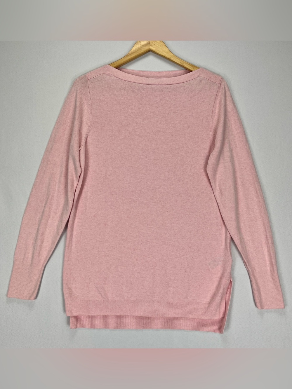 J. Crew Sweater Tunic Womens Size Medium Light Pink 100% Cotton Knit Lightweight